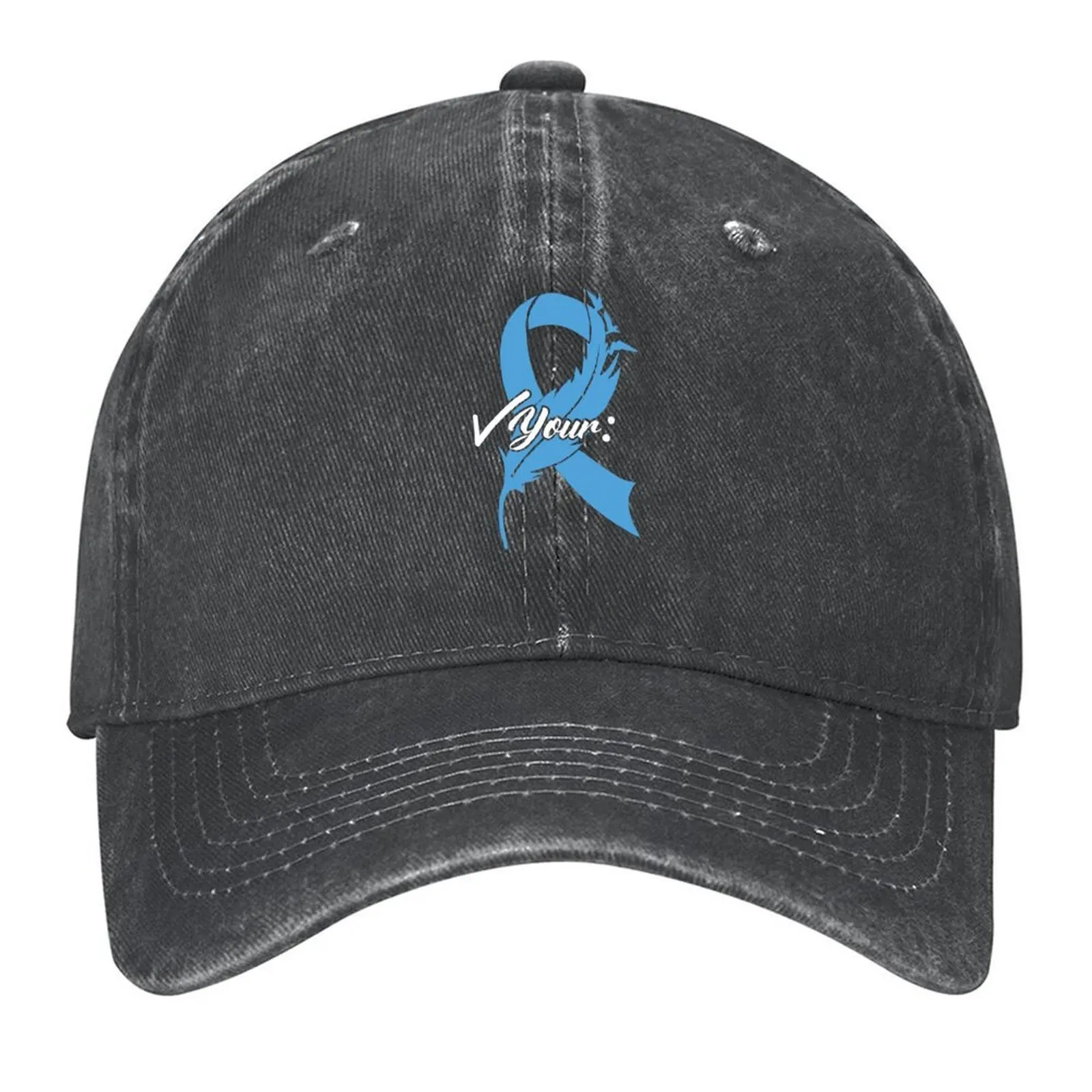 

Check Your Colon Colorectal Cancer Awareness Blue Ribbon Baseball Cap Funny hats hiking hat Rugby Baseball Men Women's