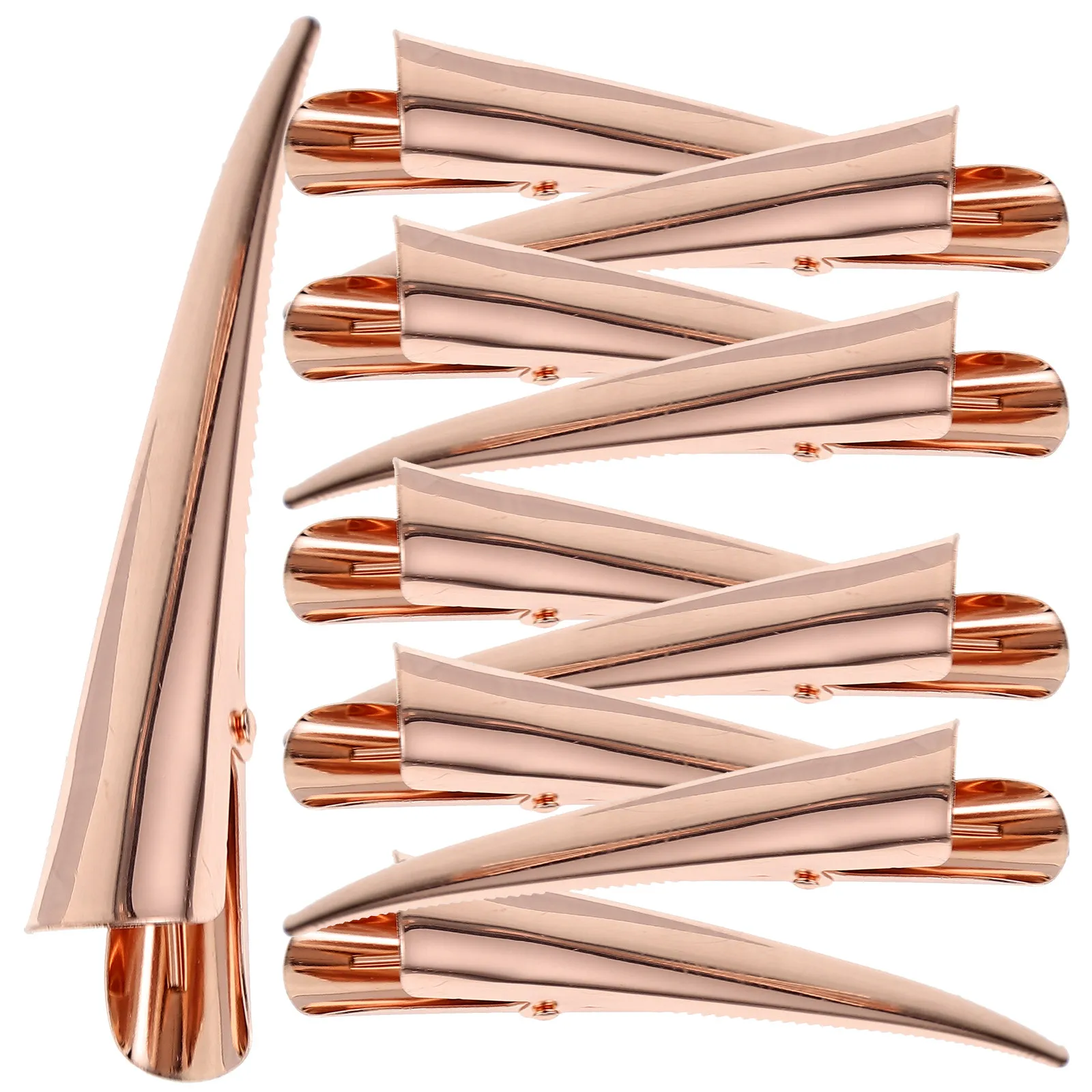 

10 шт. больших металлических заколок для волос с покрытием из розового золота, нескользящие разделительные зажимы для густых, тонких, кудрявых и прямых волос, для салонной укладки