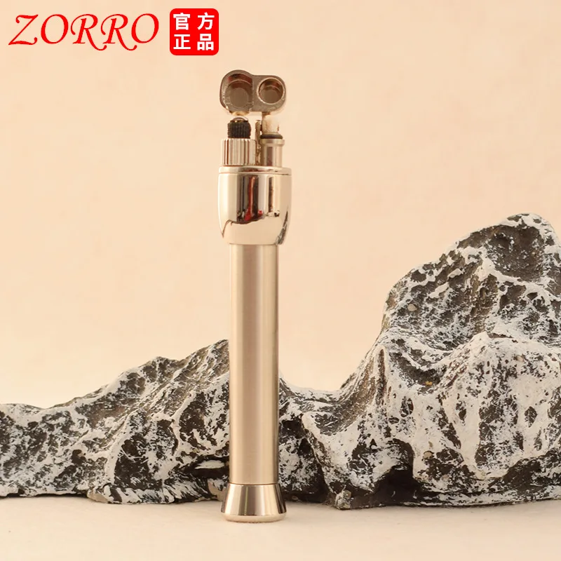 ZORRO Mini Pure Copper Lift Arm Igniter Kerosene Lighter Slim Sideslip Grinding Wheel Igniter Portable Lighters Smoking Gadgets