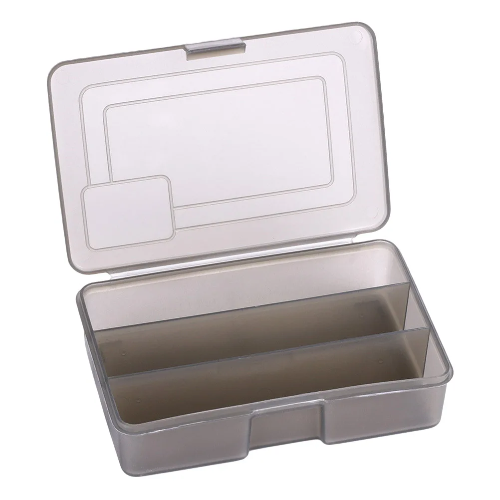 

2 Pcs Transparent Plastic Box Fishing Tackle Storage Waterproof Tool Case 3 Compartments for Hooks Baits Floats Outdoor Use