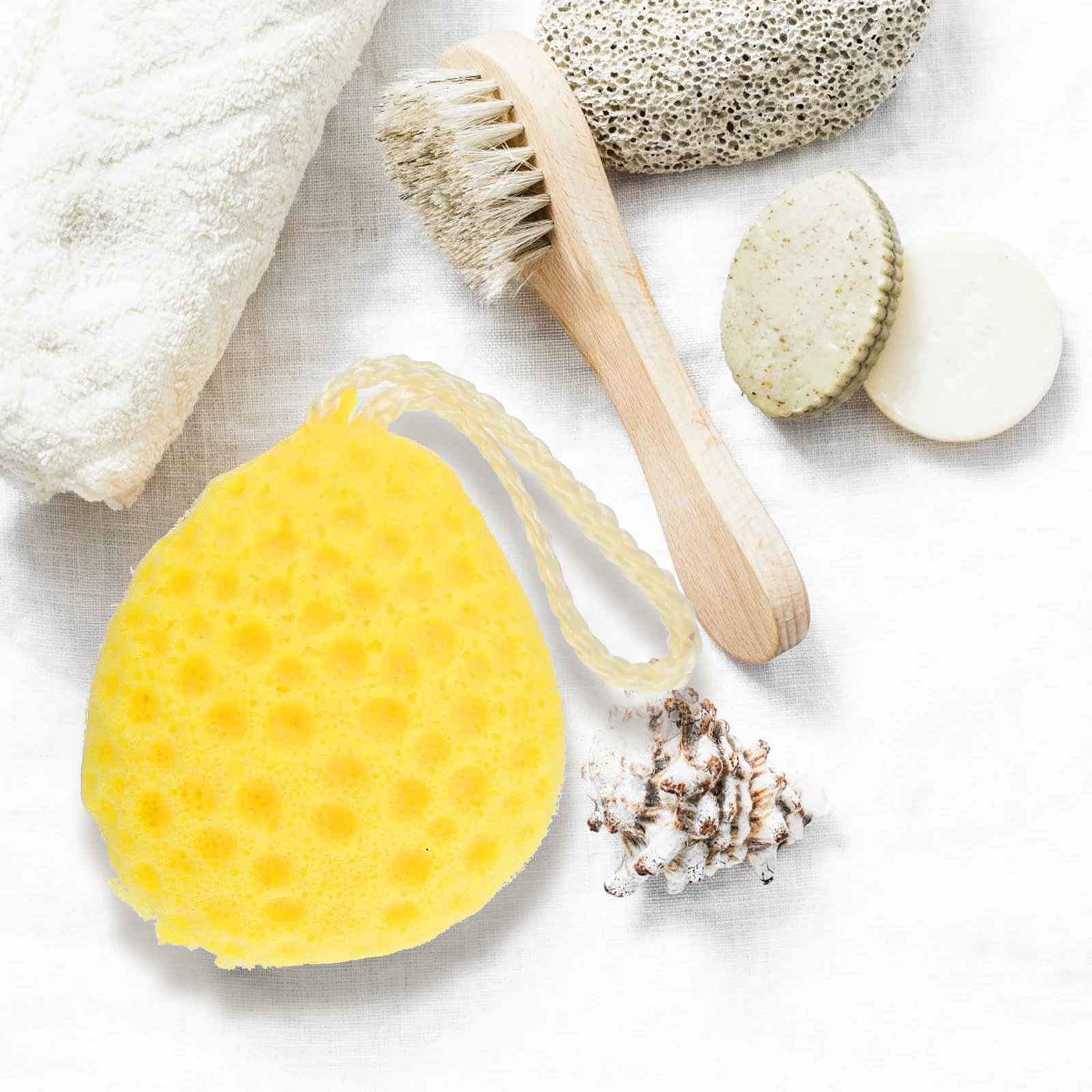 

5Pcs Bath Sponge Colorful Body Scrubber with Hanging Loop High Absorbency Exfoliating Shower Sponge for Gentle Skin Cleansing