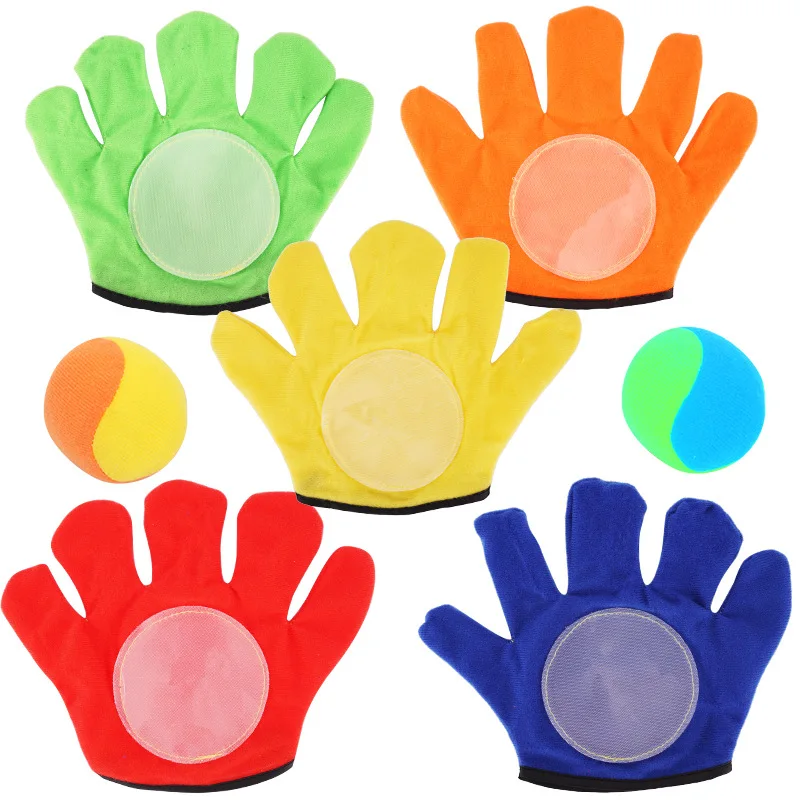 Sucker Sticky Ball Outdoor Sports Props Baseball Glove Catch Ball Game Set Throw And Catch Physical Education Teaching Aids TMZ