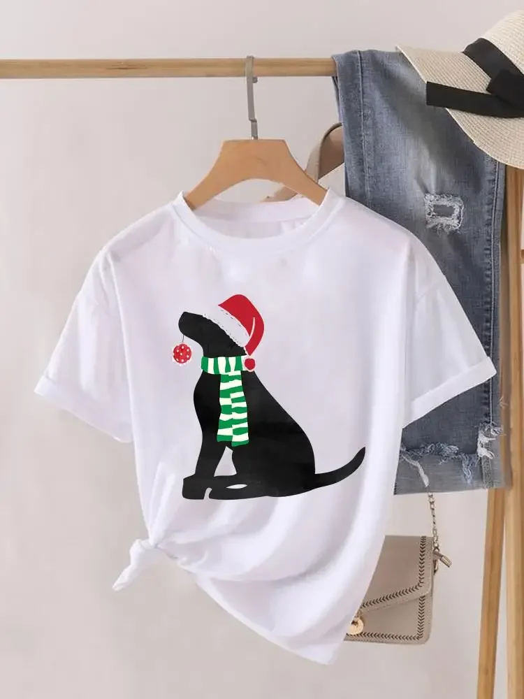 Watercolor Truck Trend Print Women Tee Christmas Holiday Top Fashion Lady New Year Shirt Clothing Clothes Graphic T-shirt