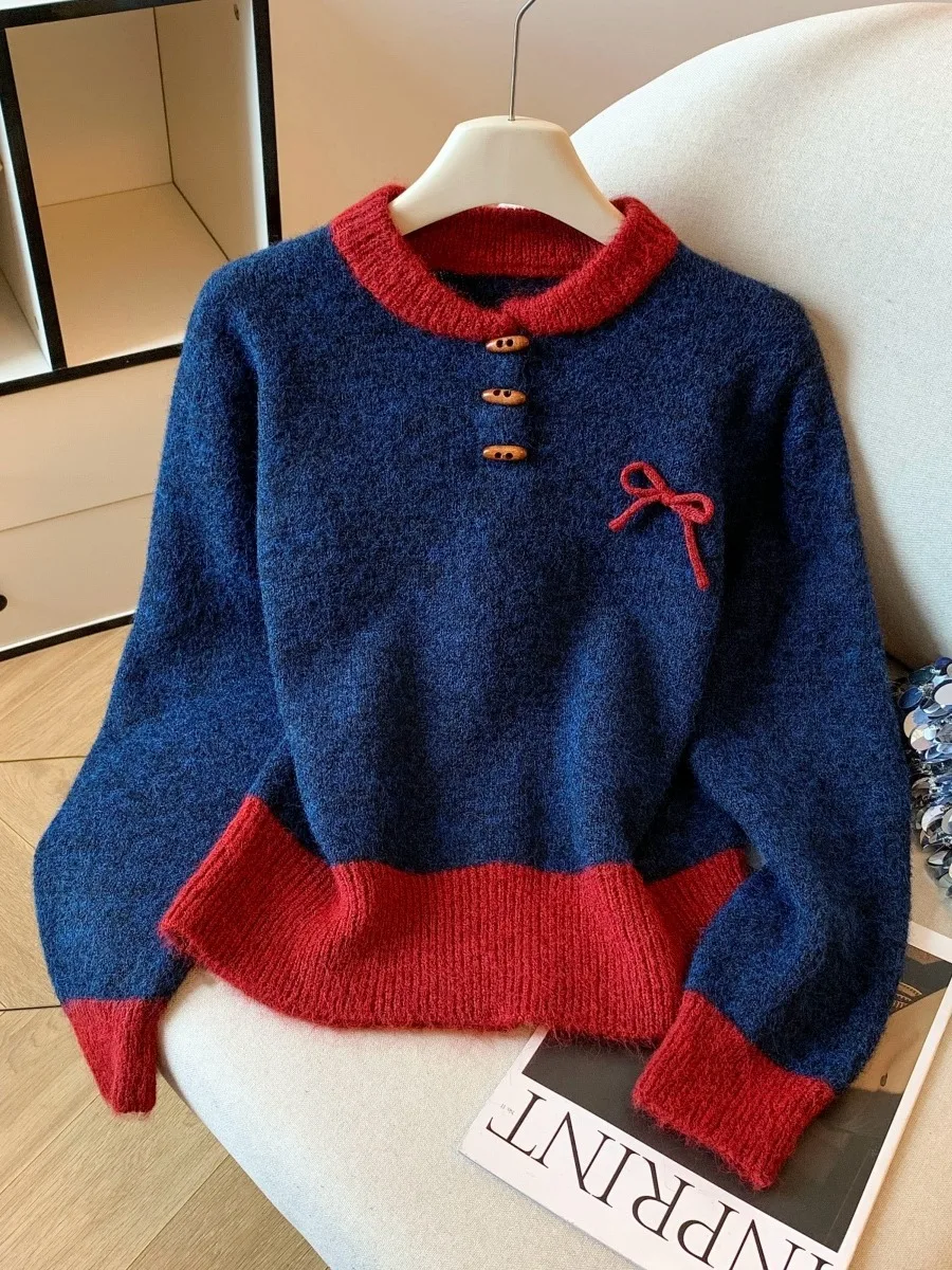 

Женский вязаный свитер Sweet Sle Long Sve, мягкий уютный цветной блузка с узлом, осень-зима, Новое поступление, легкий молодежный топ