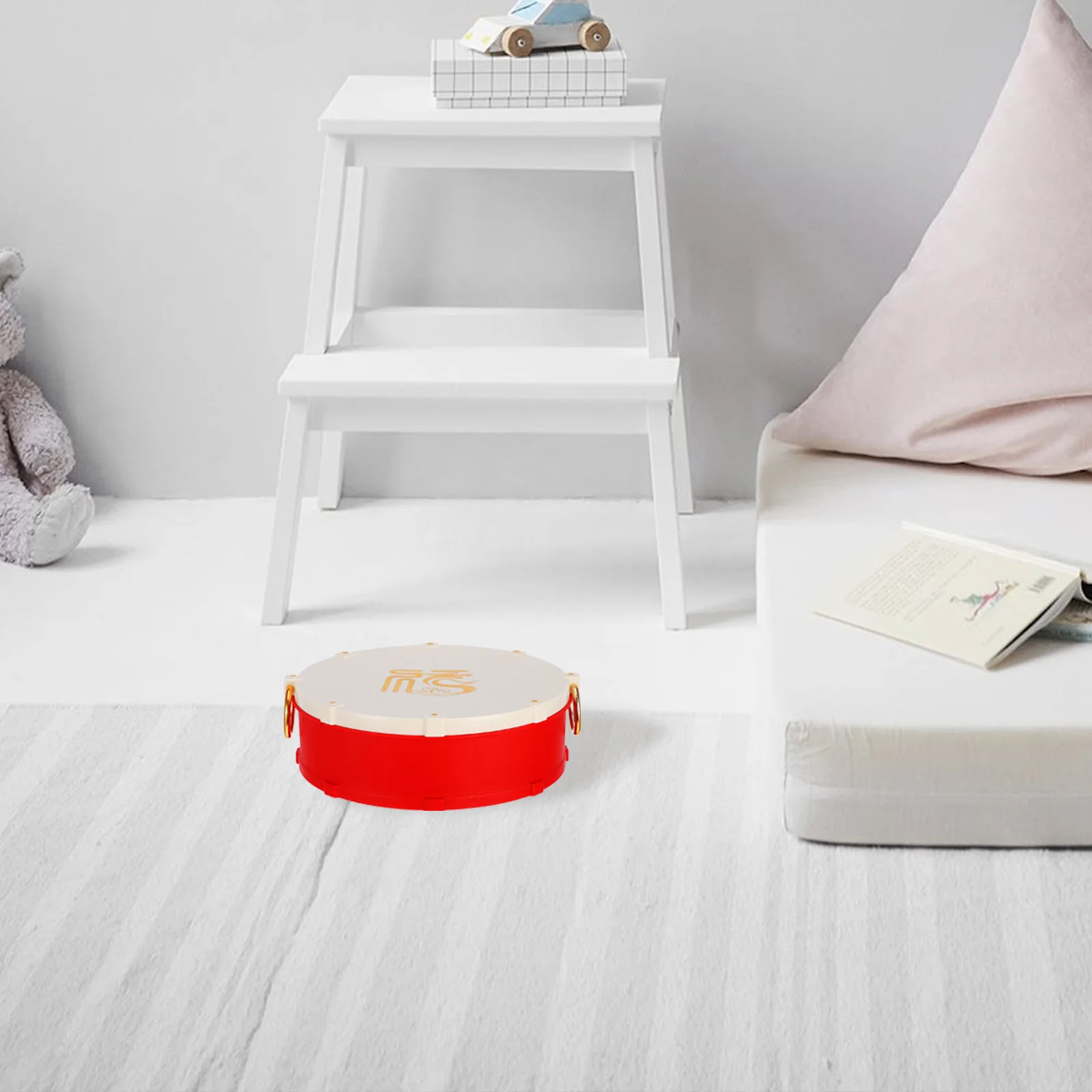 

Chinese Style Drum Shaped Candy Dish Divided Compartments Lid Snacks Nuts Dried Fruits Appetizer Serving Container