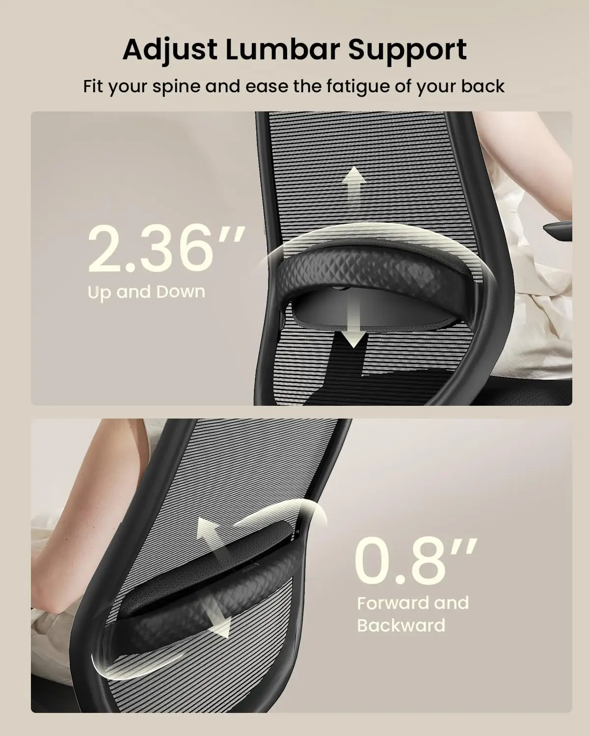 كرسي مكتب مريح - كرسي كمبيوتر شبكي عالي الظهر EC200 مع دعم قطني، ومسند رأس قابل للتعديل ثلاثي الأبعاد ومقعد منزلق لأكثر من 8 سنوات فما فوق