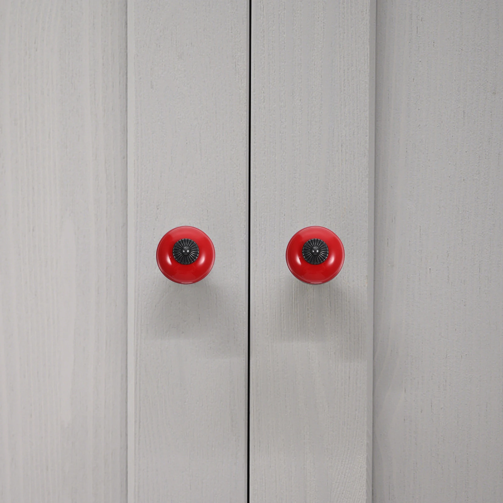 

Cabinet Knobs Print Ceramic Handle Door Round Pull Electronic Doorknobs Red Travel