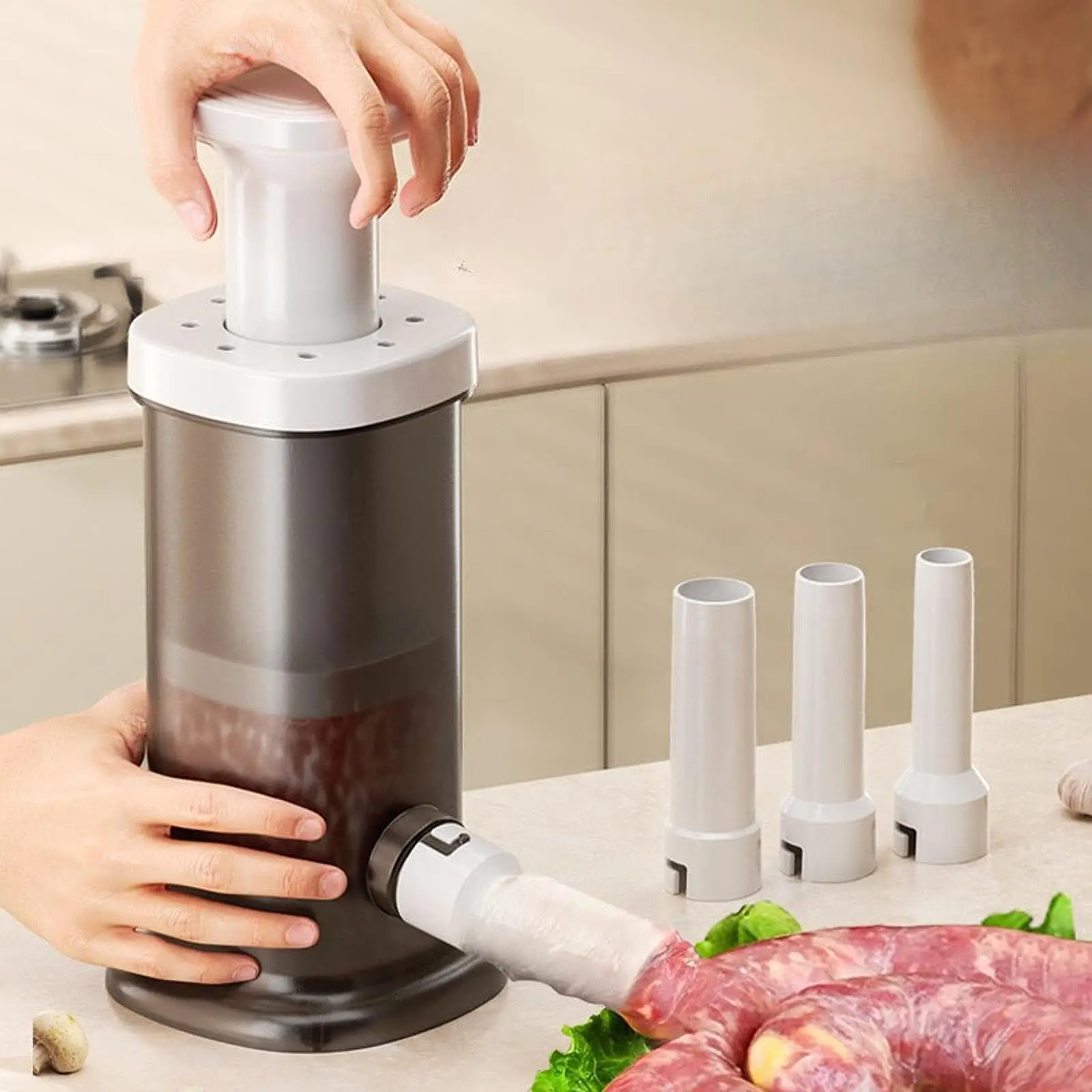 Sausage Dispenser Sausage Stuffer Machine Manual Press Type Sausage Enema Machine For Home DIY Sausage Shrimp Sliding Sausage