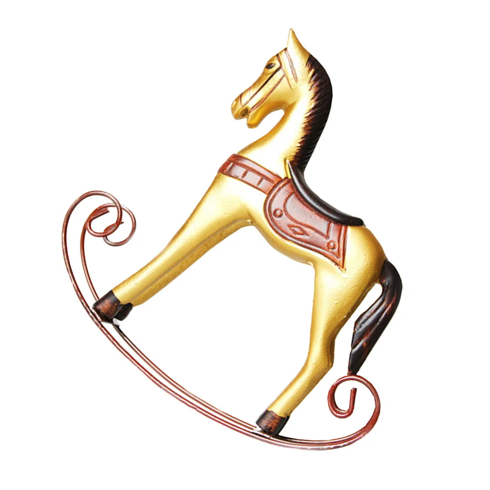 

Vintage Wooden Rocking Horse Rustic Home Decoration Gift for Festival Party Table Ornament Rocking Horse Ornament