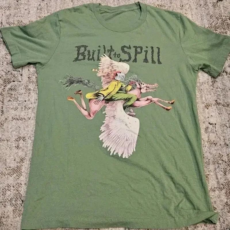 Built To Spill When The Wind Forgets Your Name Album Green Band T Shirt 19x28