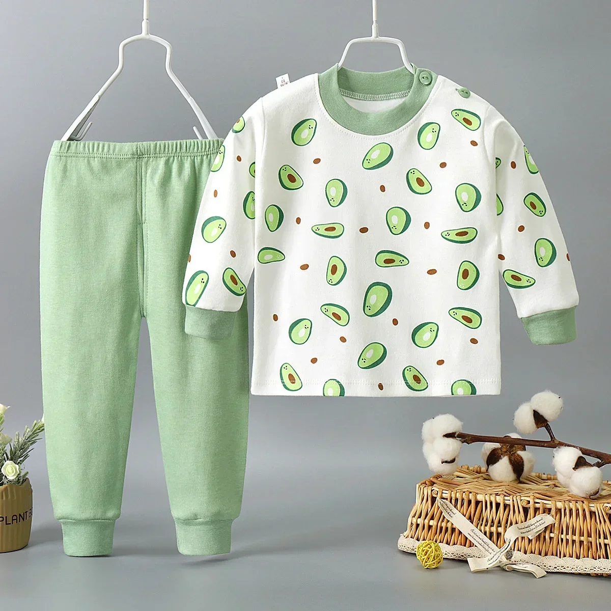 

Cartoon Pajamas Suits Children's Baby Boys Girls Spring Autumn Sleepwear Home Clothes Cotton Autumn Long Trousers Kids Pijamas