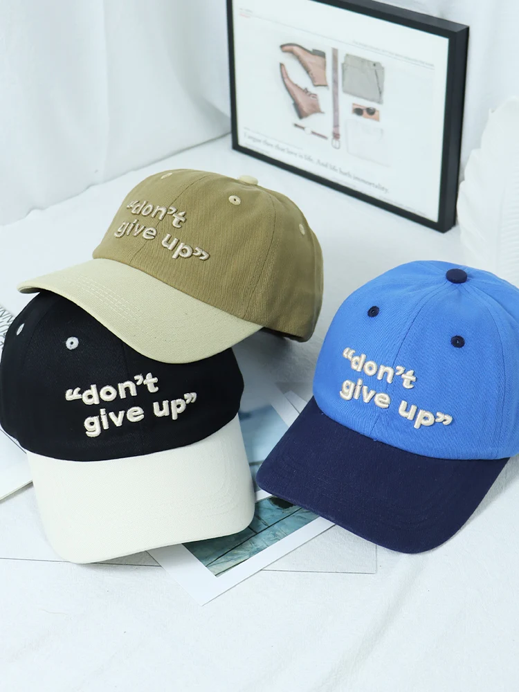 New Color Matching Baseball Cap Ladies All Match Show Face Small Deep Hat Embroidery Letters High-grade Men's Mandibular Caps