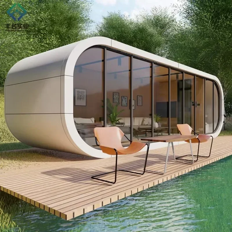 40ft 20ft Glass Wall Luxury Container House Prefed Villa Portable Home House with Bedroom and Bathroom