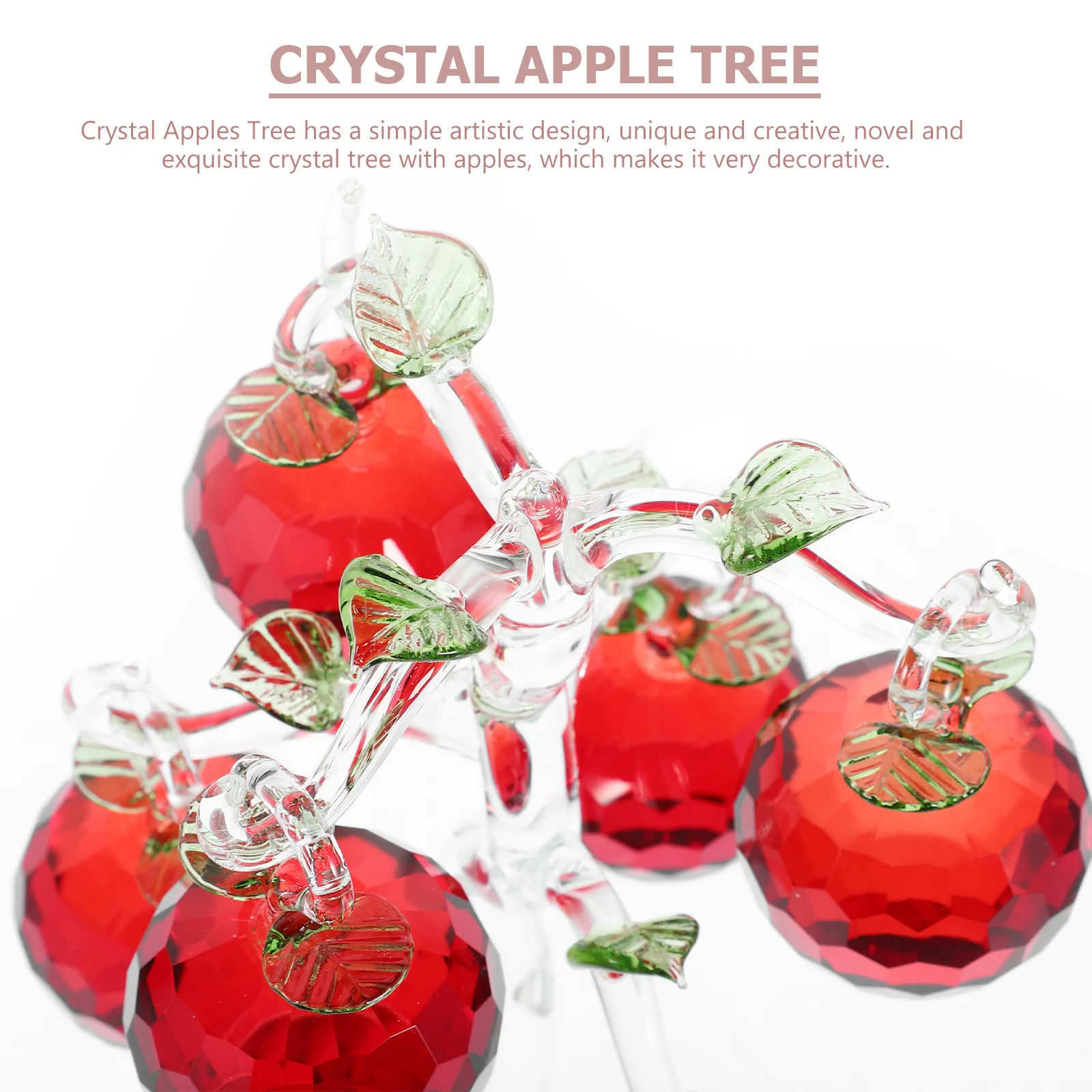 

Crystal Apples Tree Sturdy White Crystal Desktop Ornament Decorative Artistic Apples Tree Decor Desktop Decor