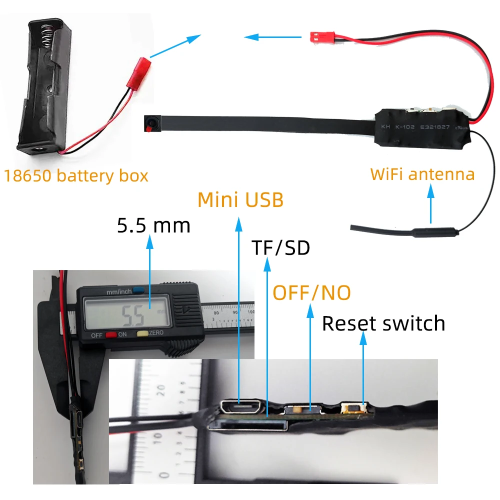 Mini IP Camera with Motion Detection, Micro Camcorder, Remote Contro, Video cam, DIY Module, Real-time Home Security, HD 1080P