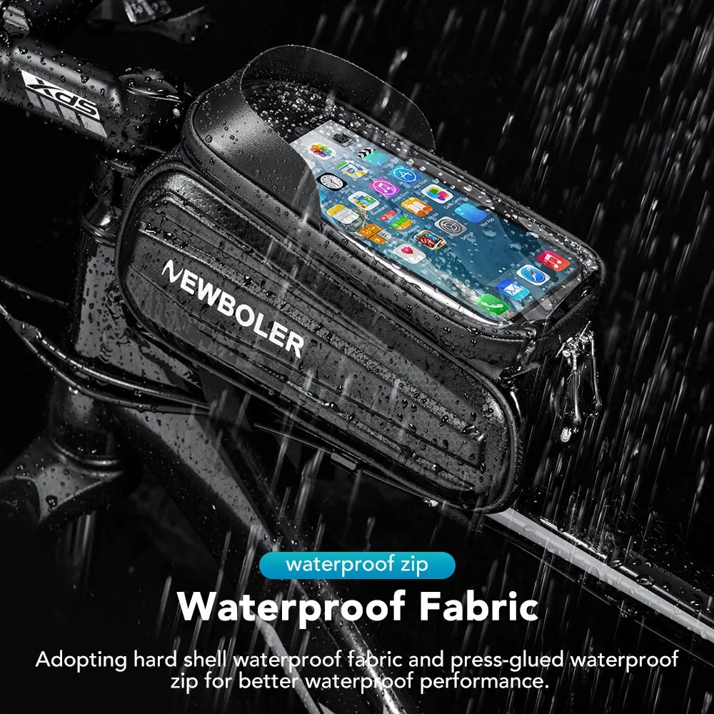 NEWBOLER Bicycle Bag Waterproof Touch Screen Cycling Bag Top Front Tube Frame MTB Road Bike Bag 7.2 Phone Case Bike Accessories