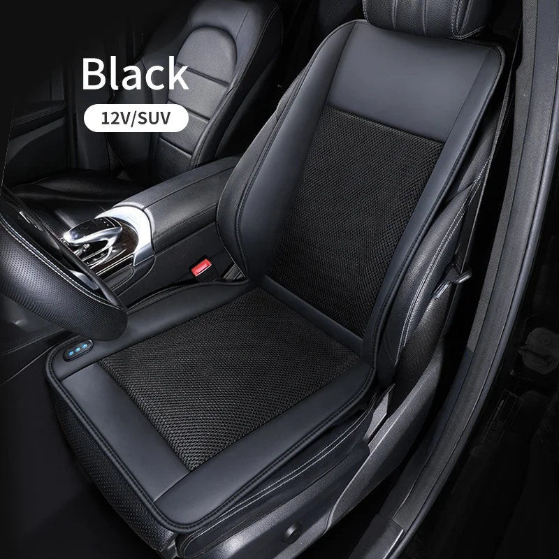 Anjuny DC 12V Cooling Car Seat Cushion Car Summer Cooling Air Seat Cushion Back Ventilated Cooling Universal Cushion