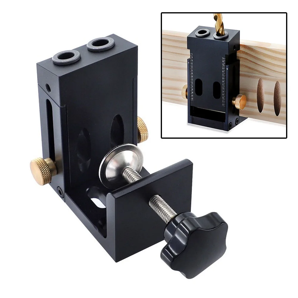 Adjustable Woodworking Pocket Hole Jig Kit: Precision Tool For DIY Cabinet For Wood Working Projects And Furniture Assembly