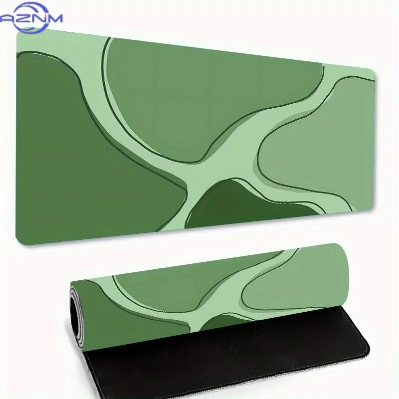 1pc Large XL River Forks Desk Mat - Abstract River Network Design Non-Slip Rubber Base & HD Printed Mouse Pad with Stitched Edge