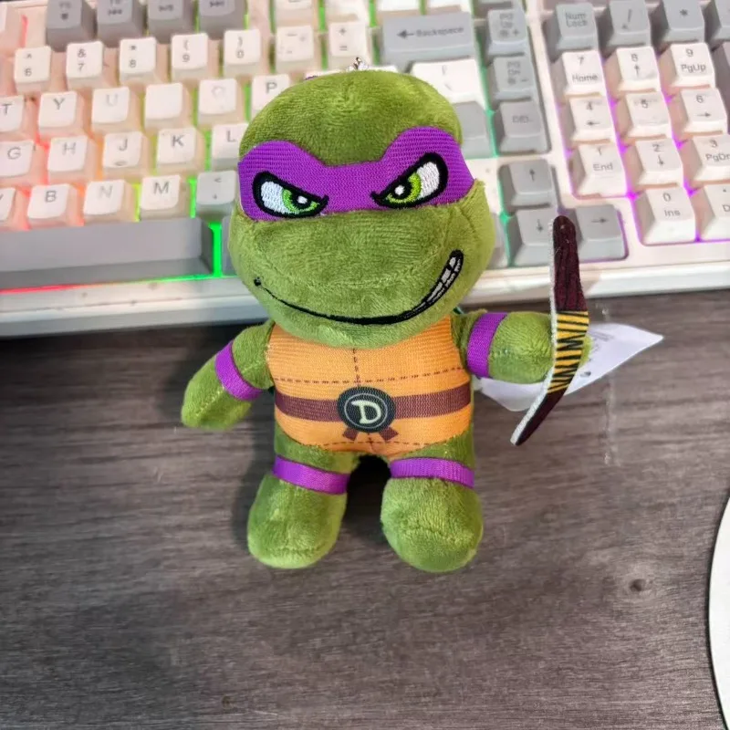 Cartoon Ninja Turtle Plush Toys Set 4 Pcs Soft Stuffed Animals with Color Masks and Weapons Collectible Dolls Birthday Gift - view 3