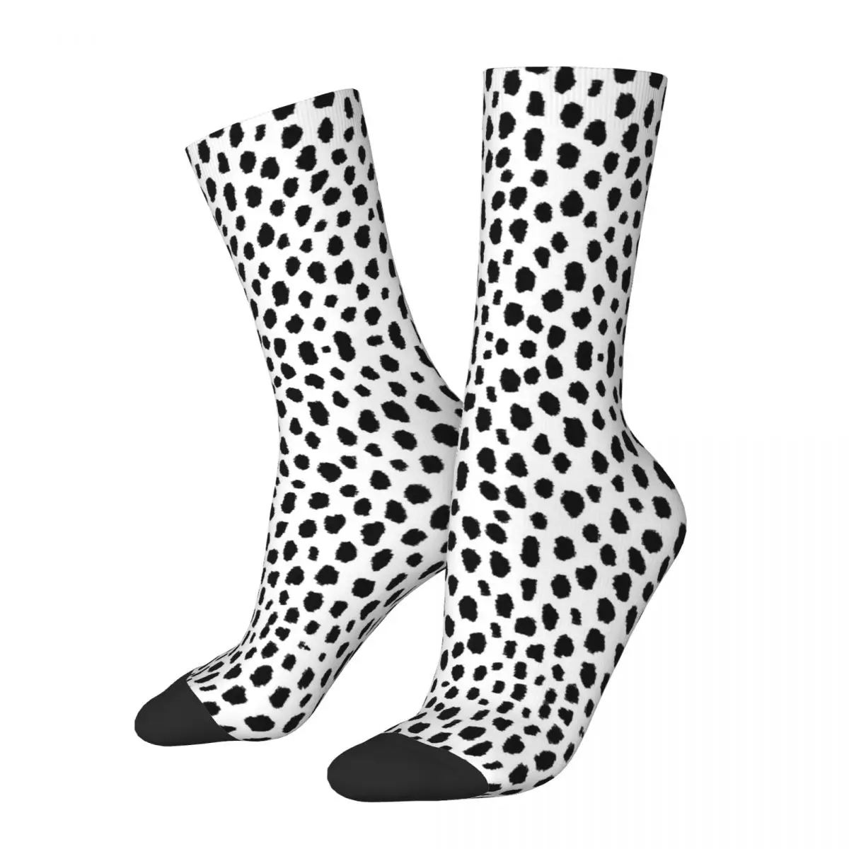 Casual Dalmatian Spots Basketball Socks Dalmatian Dog Animal Lover Polyester Long Socks for Unisex Sweat Absorbing