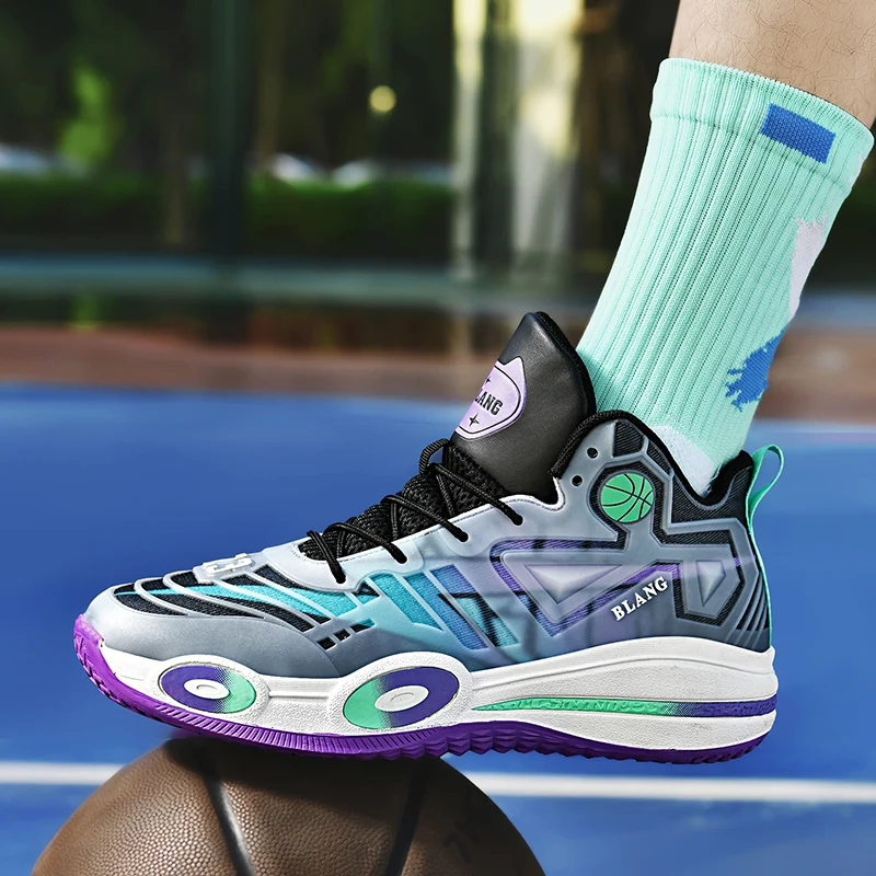 Men's Basketball Shoes Ankle Protection Shockproof Breathable Sneakers Men Women Sport Shoes Outdoor Indoor Training Sneakers 45