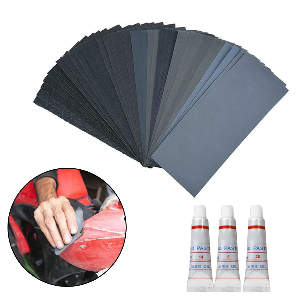 

24pcs 9x3.6inch Sandpaper Set With Abrasive Paste For Cat Wood Metal Plastic Wooden Furniture Polishing Grinding