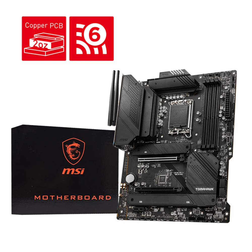 La scheda madre di gioco MSI MAG B660 Tomahawk WiFi DDR4 supporta LGA1700 i9-14900K i7-14700K i5-14600K CPU Intel B660 4 xddr4 ATX