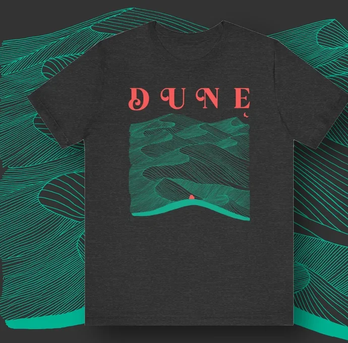 Dune' Arrakis Landscape with Paul and Chani, Unisex Short Sleeve T-Shirt