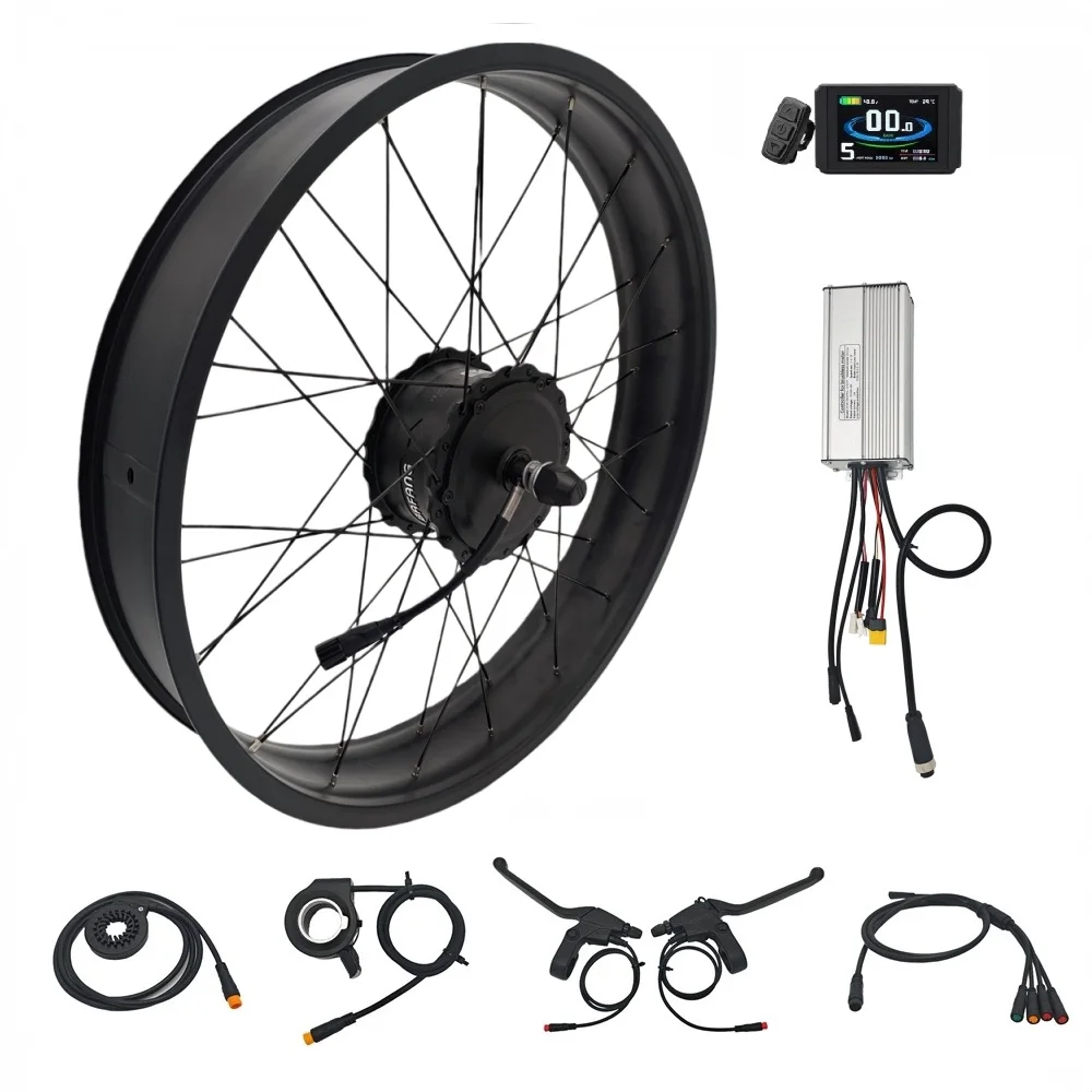 

BAFANG 48V 1000W Font Hub Motor Fat Wheel Conversion Kit 135mm Dropout Ebike 20/24/26x4.0"
