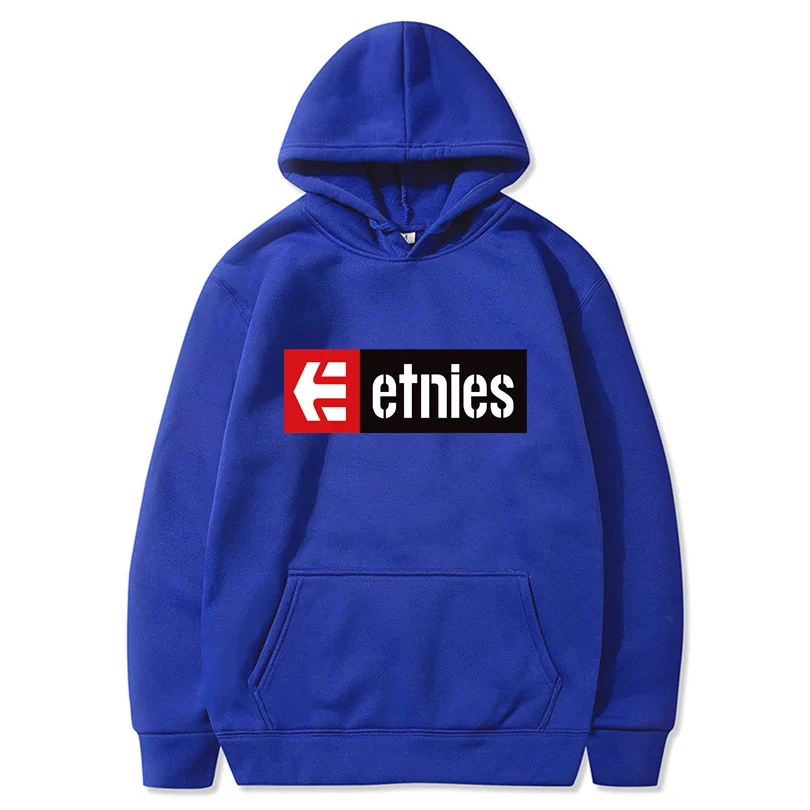 Etnies Printed Men\'s Hoodie Casual Style 2024 New 100% Cotton Street Sweatshirt Personality Hot Selling Men\'s Pullover Top