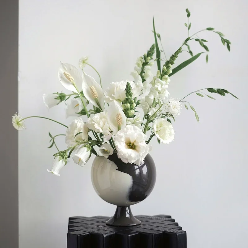 Ceramic Vase Irregular Grain Spherical Flower Vase Floral Arrangement Accessories Hydroponics Home Decoration Accessories
