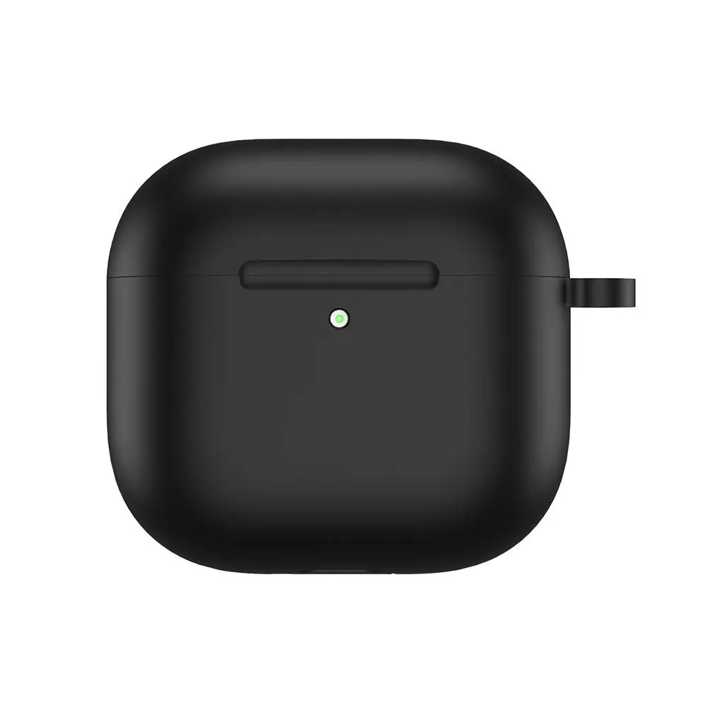 Voor Apple AirPods 4, effen kleur siliconen beschermhoes met gesp, geïntegreerd anti-val, met stofdicht bergbeklimmen, antikras