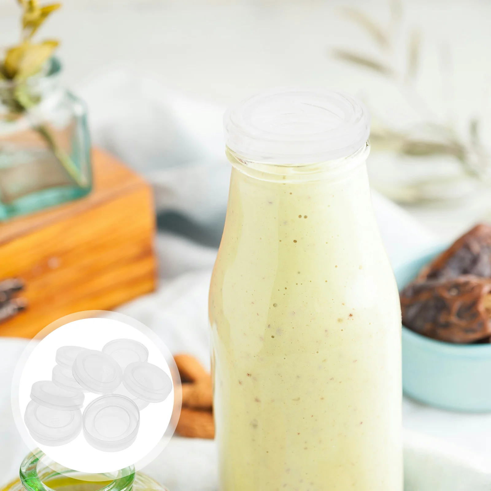 

30Pcs Reusable Bottle Caps Leak Proof Replacement Lids Sealed Covers for Milk Bottle Glass Jar Pudding Yogurt Leakproof Daily