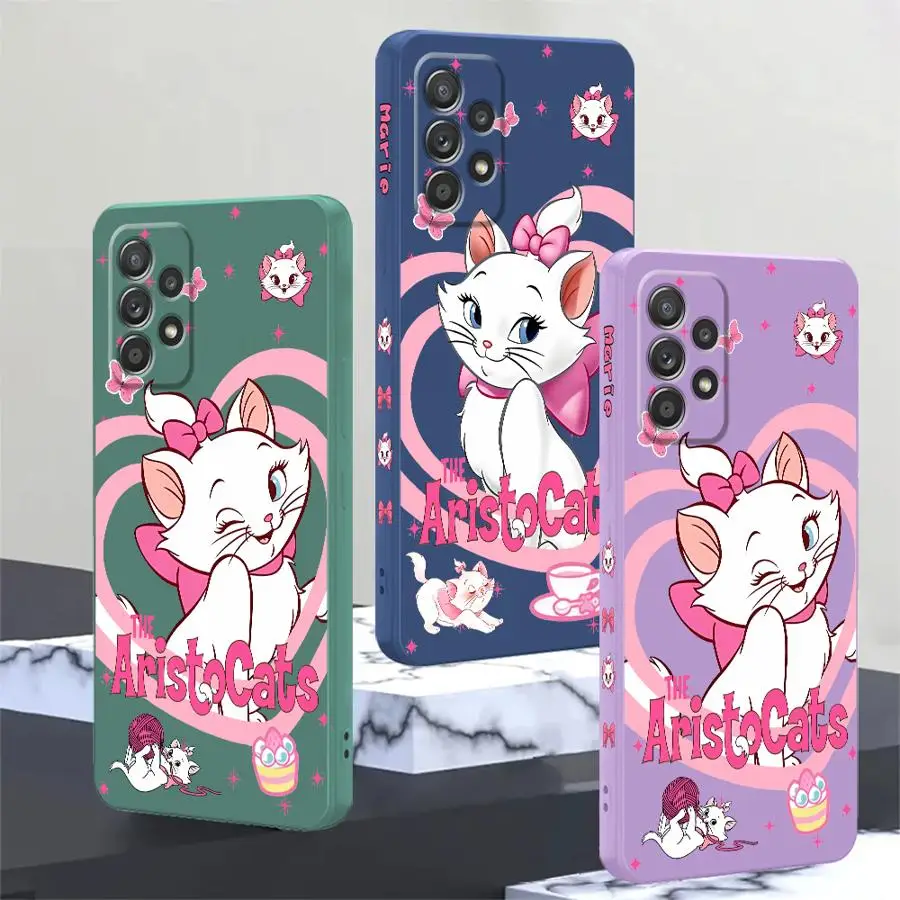 Disney Pink Marie Cat Phone Case for Xiaomi Redmi 10 10C 10A 12 12C 13C 8 9 9A 9C 9T K40 Pro K60 Ultra A1 A2 Soft Cover