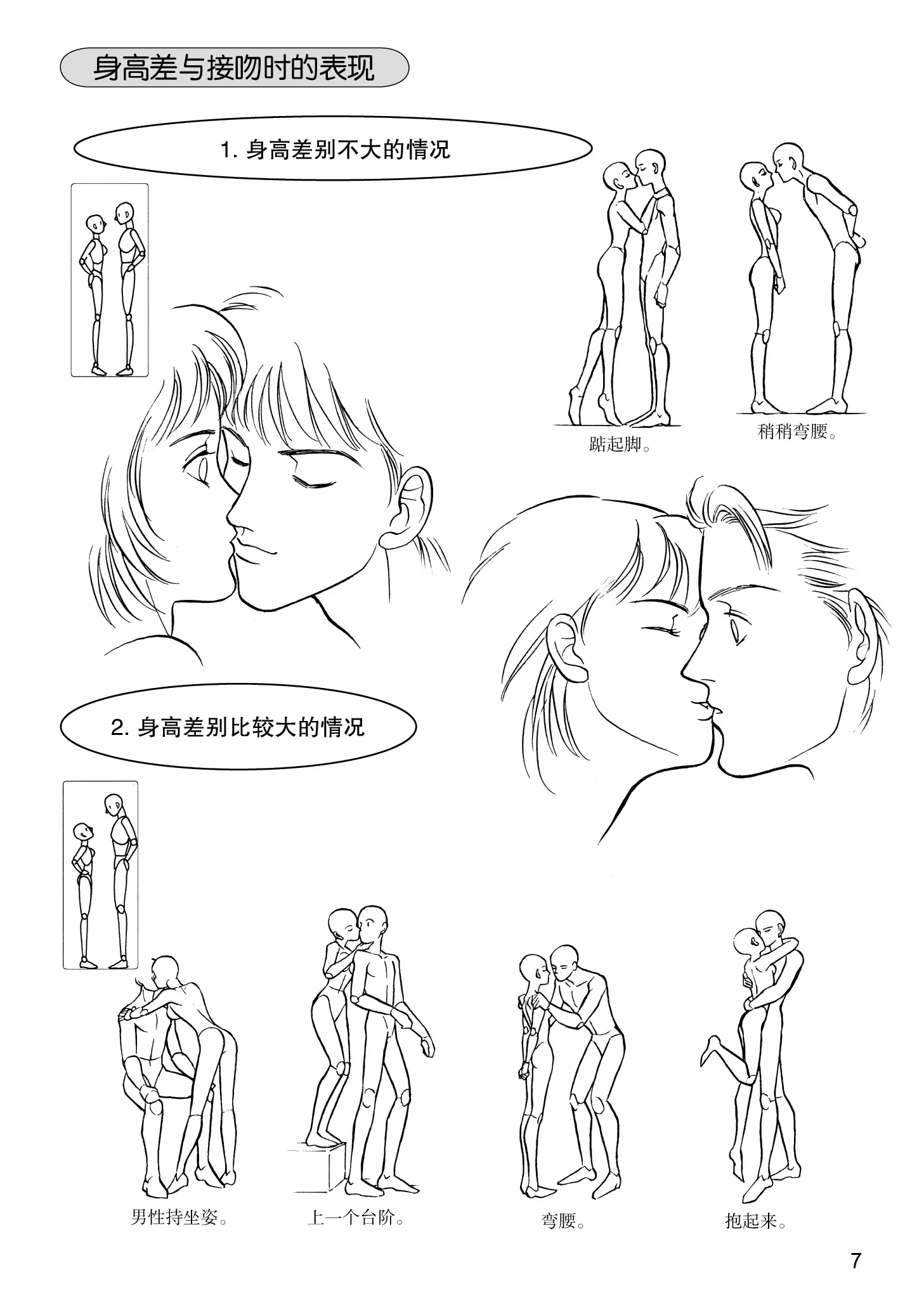 Classic Tutorial on Japanese manga Hand-drawing Techniques: Double Human Body combination Drawing Method