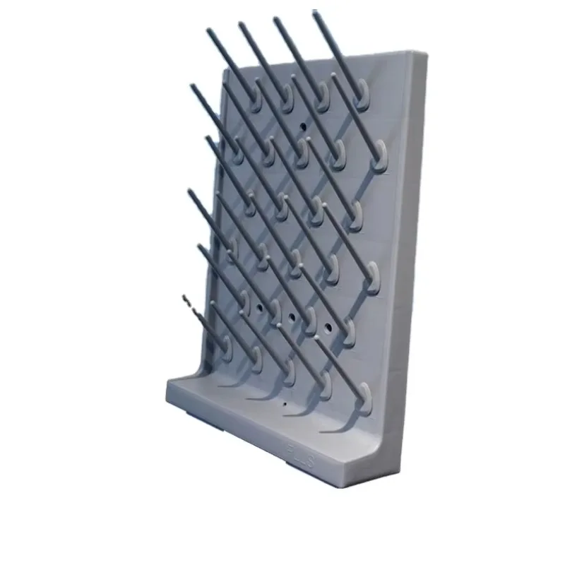 Laboratory Dry Rack Lab Pegboard Bench Top Wall-Mount Drip Rack PP Drip Rack for Lab Glassware Bottles Test Tube Beaker