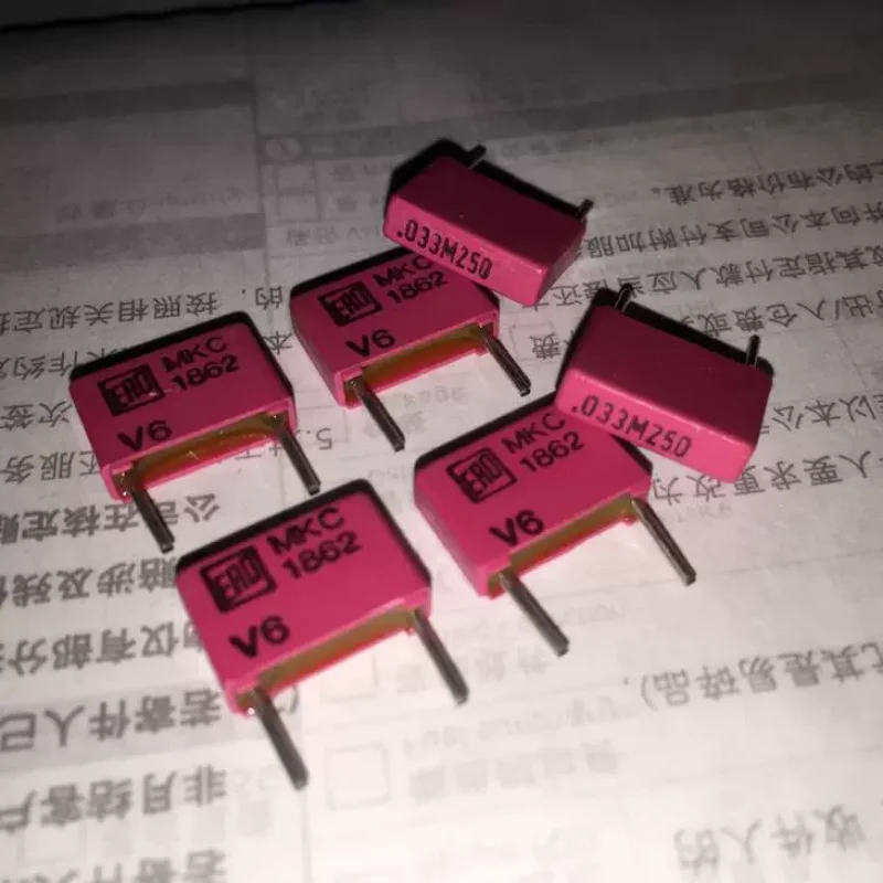 

10 шт. новый западный немецкий красный Dan ERO MKC1862 0,033 мкФ 250 В бесконечный конденсатор