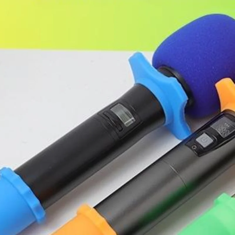 3Pcs/set Shakeproof Anti-Rolling Ring Wireless Handheld Microphone Mic Protection Silicone Bottom Rod Sleeve Holder Set For KTV