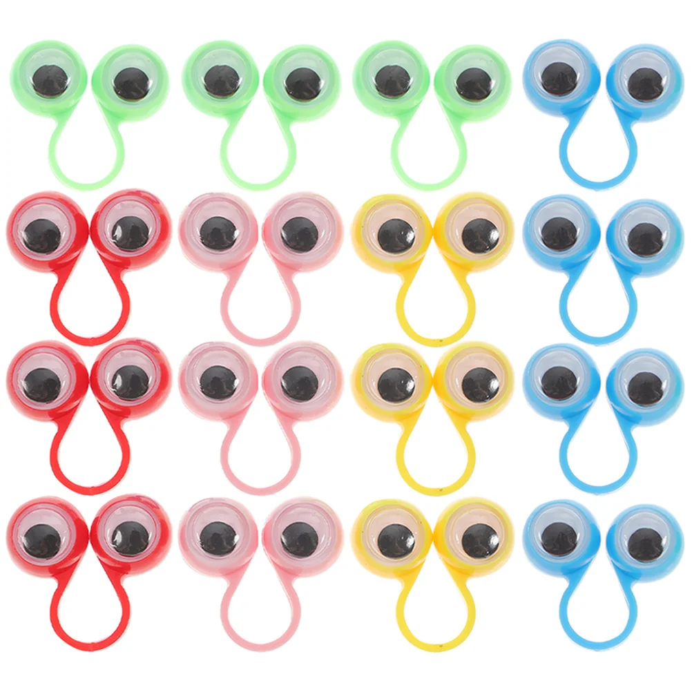 30Pcs Finger Activity Rings Plastic Eyeball Rings for Kids Creative Learning Educational Play At Home School Party Favor