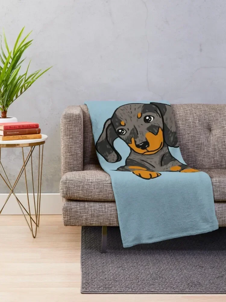 Dapple Dachshund Puppy in Your Pocket Throw Blanket Soft Plaid Decorative Throw Softest Blankets