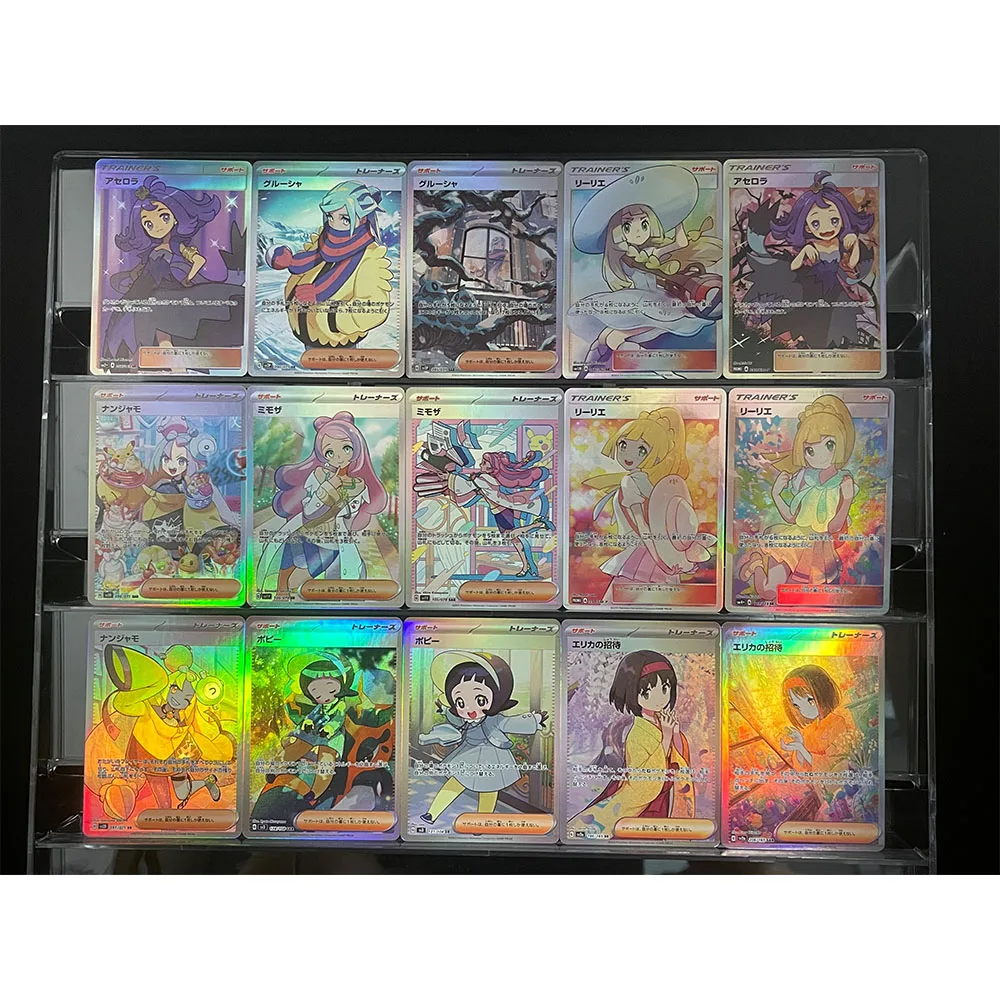 

Ptcg Diy аниме игровая карта японский Lillie Acerola приглашение Пикачу Мьюту игрушка в подарок хобби Коллекционная карта покемонов