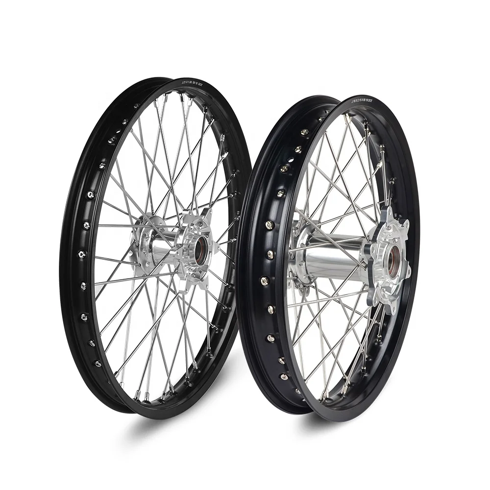 

NiceCNC 21/18 SPOKED WHEELS MOTORCYCLE RIMS SET for KTM EXC EXC-F 125 150 250 350 450 530 2003-2018 2019