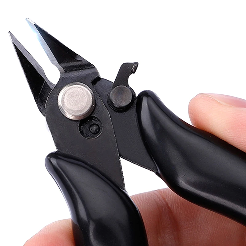 Black Diagonal Pliers Mini Wire Flush Cutter 3.5 Inch Micro Diagonal Cutting Plier Wires Insulating Rubber Handle Model Pliers