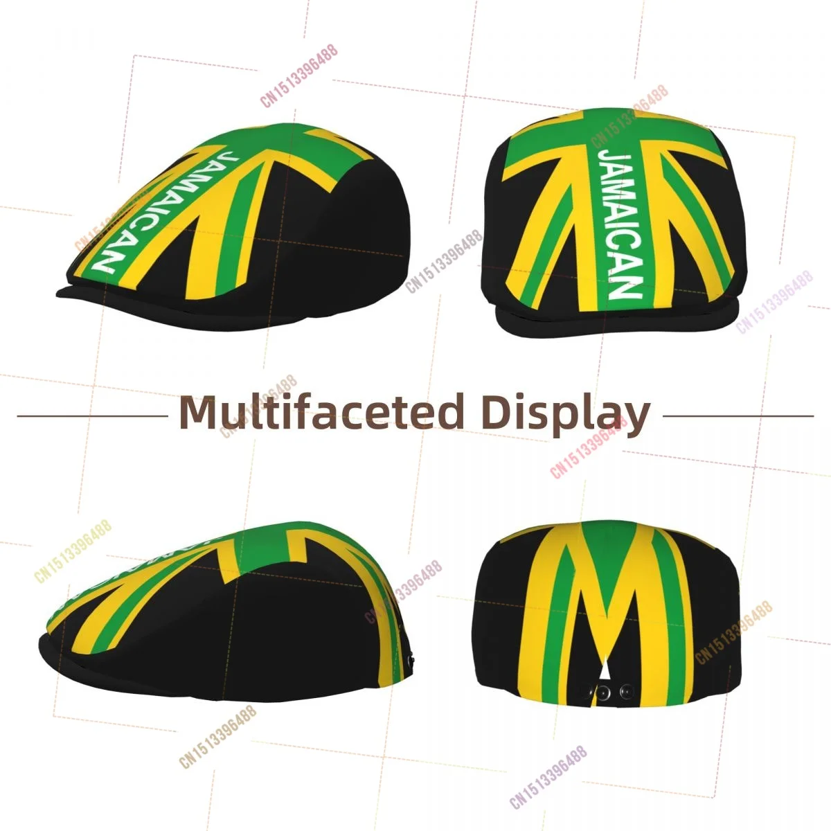 Jamaica UK Flag Men Women Flat Ivy Gatsby Newsboy Driving Hat Cap Short Brim Ideal for Driving Daily Casual