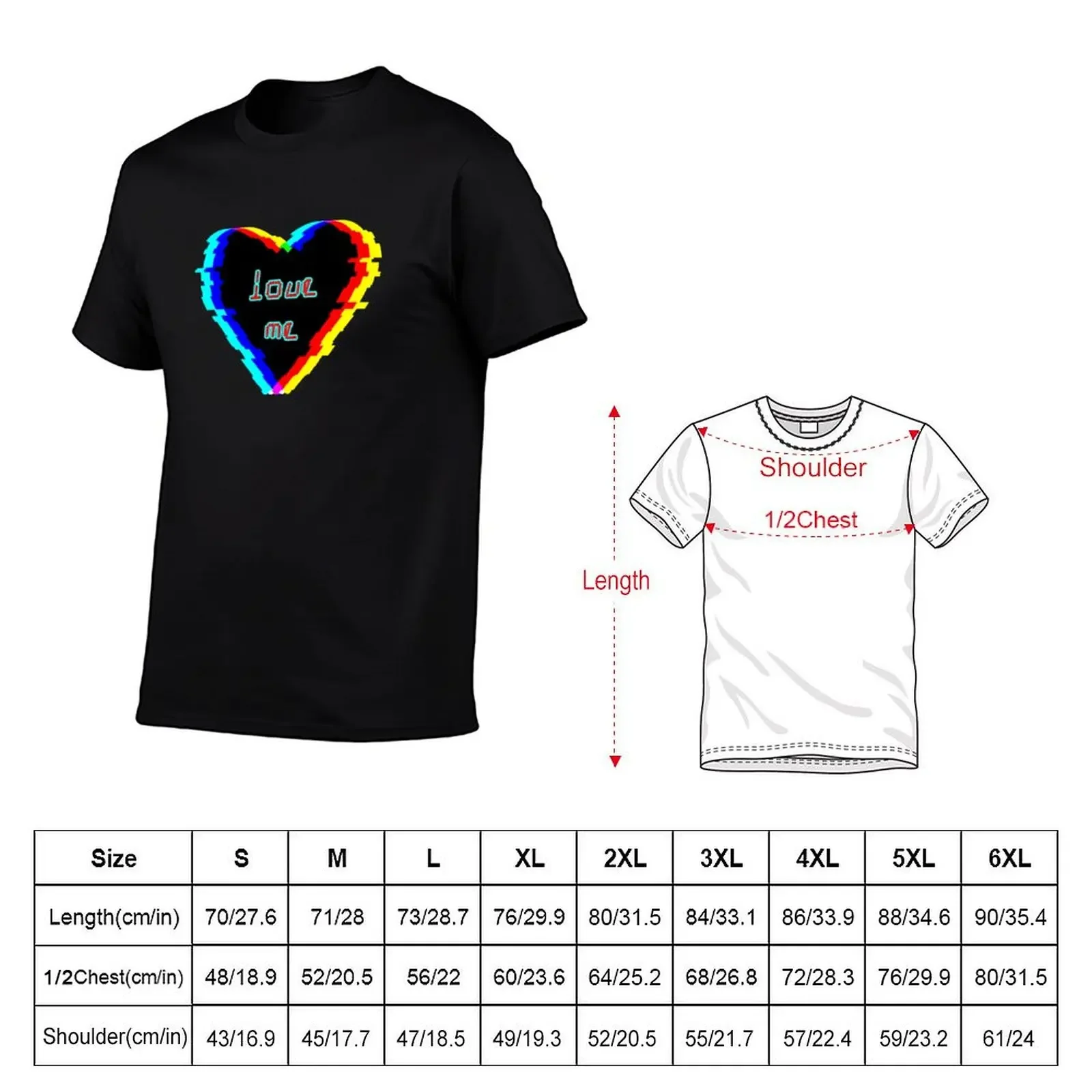 Glitched Love Heart T-Shirt customizeds customs vintage t shirts oversized t shirts for men