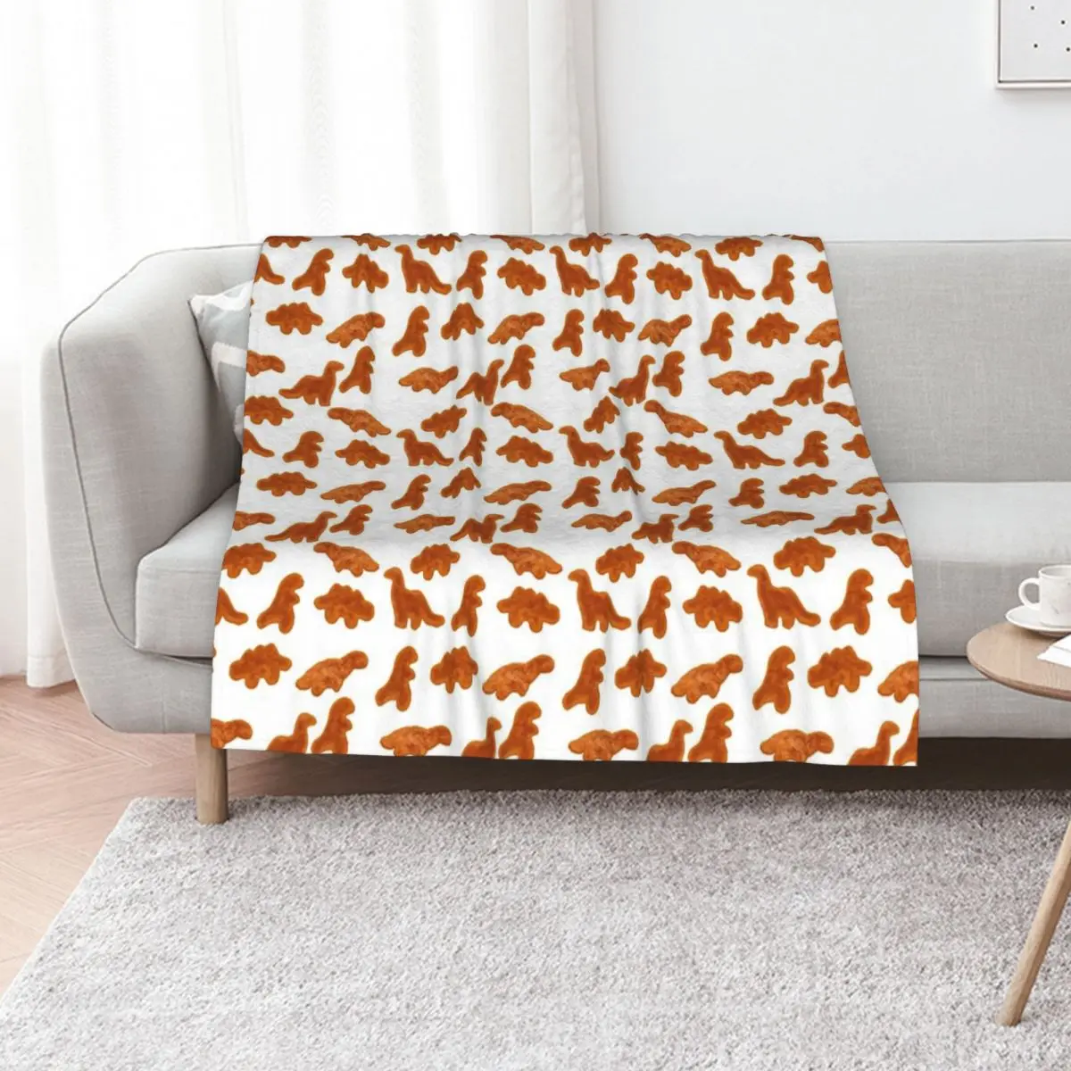 Dinosaur chicken nuggets Throw Blanket Hairys Bed covers Comforter For Decorative Sofa Personalized Gift Furry Blankets