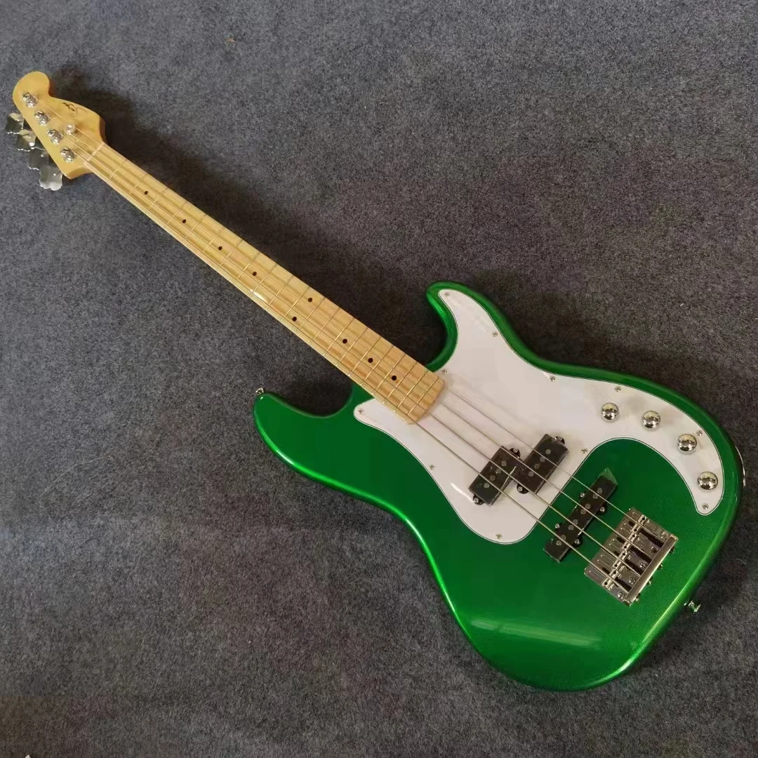 Smiger Metallic Green 4 Strings Electric Bass Guitar With Polish Maple Fingerboard Electric Bass Guitar