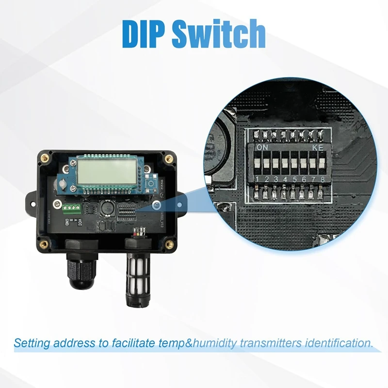 RS485 Temperature Humidity Sensor Modbus RTU Temp Sensor Digital Industrial Temp and Humidity Transmitter Wall Mounted-A44I
