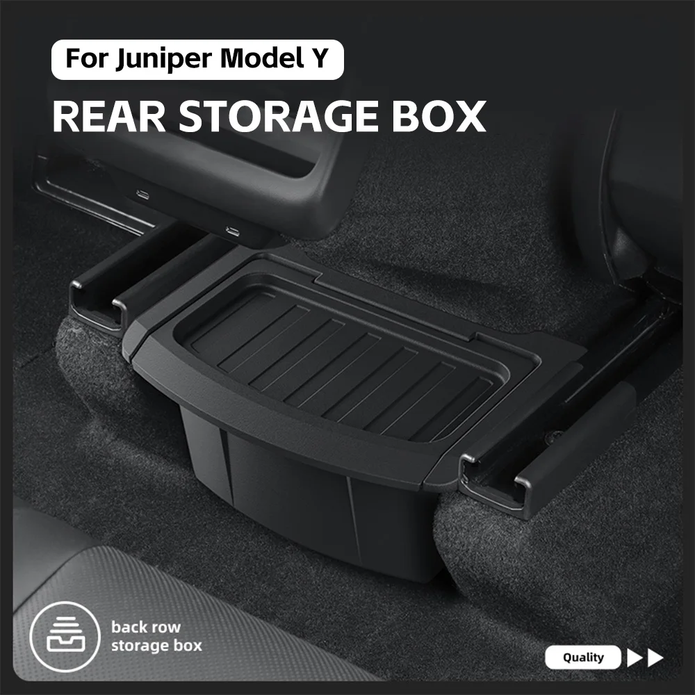

Для Tesla Model Y Juniper 2025 2026: Органайзер для центральной консоли, отсек для хранения на втором ряду сидений, аксессуары для интерьера автомобиля